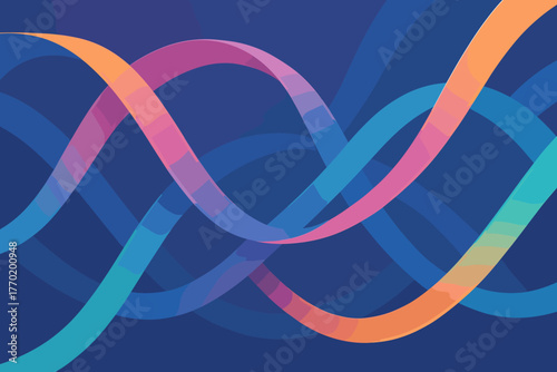 Vector reflections abstract curved illustration visual motion through paths creating harmony