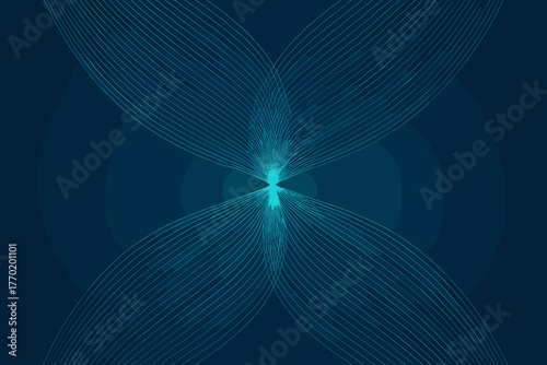 Gradient edges glowing mesh design smooth illuminated forming vector symmetry illustration abstraction