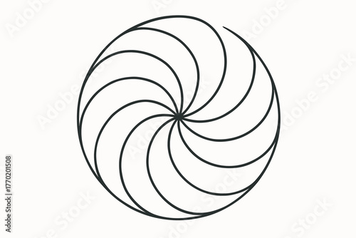 Minimal smoothly vector geometric radial converging pattern flow structure circular illustration paths