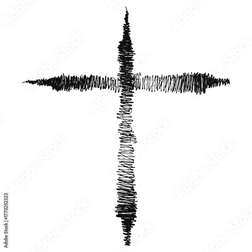 Vector image of a Christian cross silhouette in various styles. Concept of Orthodoxy and faith. Element for your design.