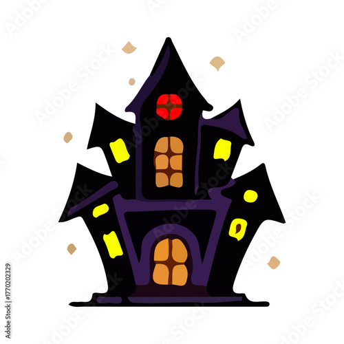 halloween house with pumpkin