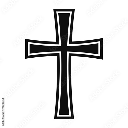 Vector image of a Christian cross silhouette in various styles. Concept of Orthodoxy and faith. Element for your design.
