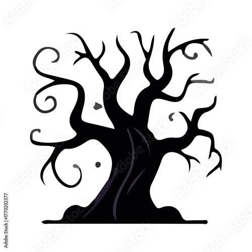 vector tree silhouette hallowen