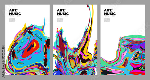 Abstract colorful psychedelic video for art and music festival
