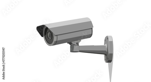 Modern security camera illustration isolated on a white background for surveillance and safety concepts