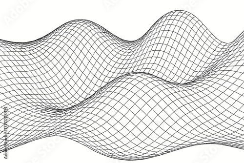 Looping vector spacing wave illustration curvature geometric illusion lines uniform