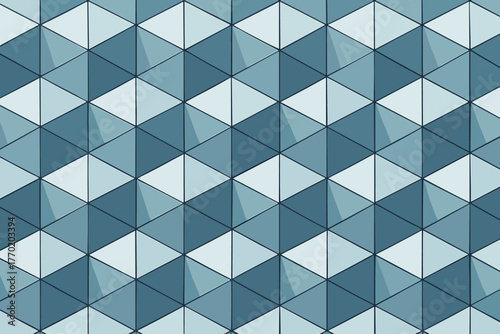 Rhythm geometric illustration forming interconnected prism grid reflective vector dimensional symphony