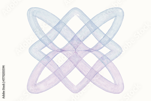 Harmonious vector ribbon translucent network emphasizing mesh symmetric gradients structure illustration