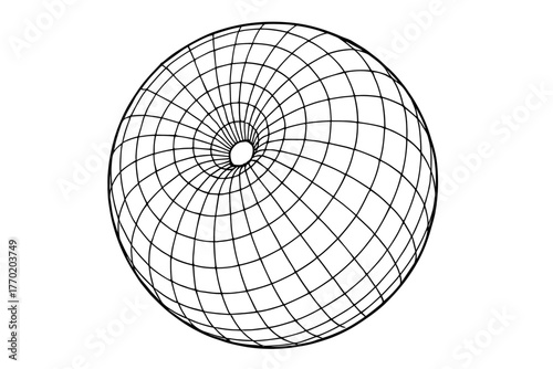 Mathematical from vector built mesh intersecting illustration circular design harmony lines