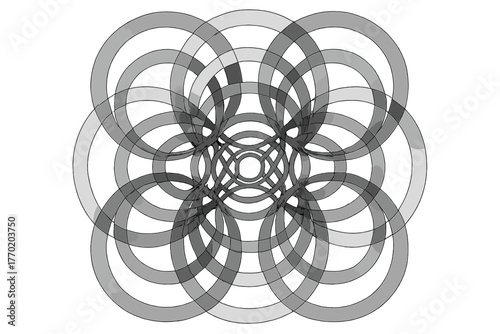 Illustration transparent through abstract curvature spatial circular layered pattern optical circlemesh vector