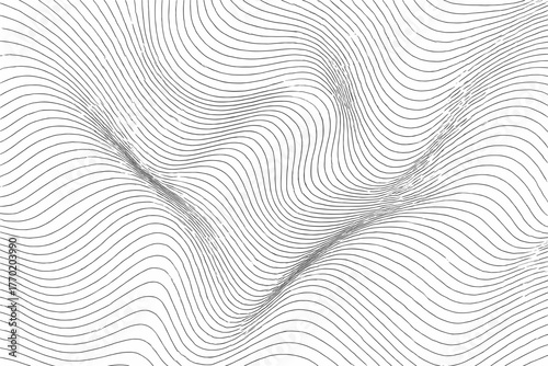 Layered following fluid directional illustration lines curving thin waves geometric vector