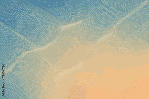 Weave gradient undulating creating texture threads composed mesh vector abstract illustration grid