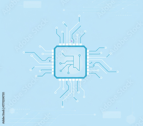 Digital microchip integrated circuit, electronic processor, central processing unit, technology, connectivity, and digital information