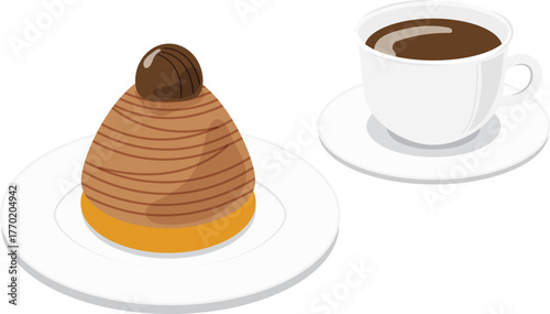 和栗のモンブランとコーヒーのセット