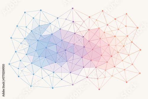 Abstract interconnected background lines illustration dimensional geometric nodes symmetry composed network vector