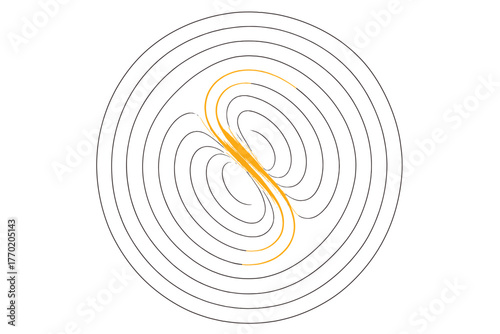 Forming endless circular vector paths energy illustration luminous design flow geometry