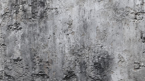 Weathered and textured concrete wall with rough, irregular surface. Showing the marks of time and the elements, the surface has a unique and tactile appeal. 