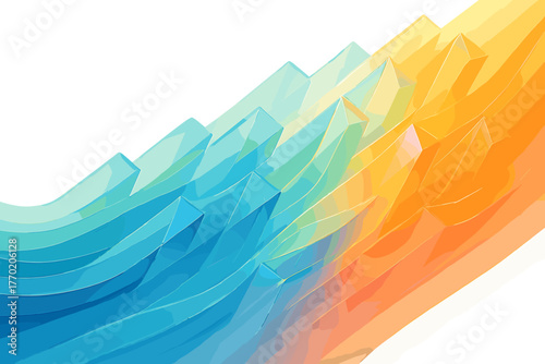 Reflecting translucent gradients vector illustration prisms cascading flow tidal diagonally prismatic refractive