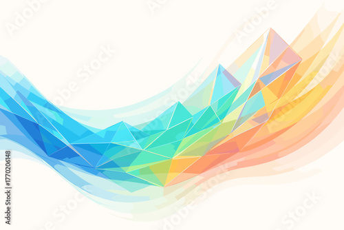 Vector gradient wave flowing motion illustration abstract light reflections soft prism creating