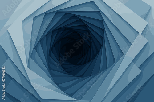 Surfaces stacked design geometric vector network squares spiraling through depth blockspiral rotation