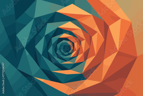 Perspective symmetry vector cubetwist twisted layered geometric illustration light background composed under