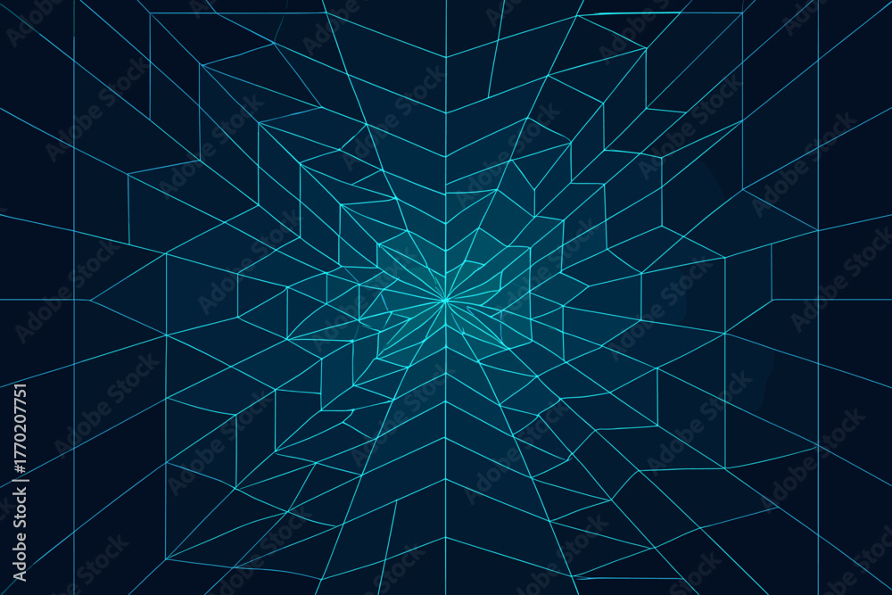 Fototapeta premium Made geometric shading illustration polyline vector polygonal angular depth twisting grid lines