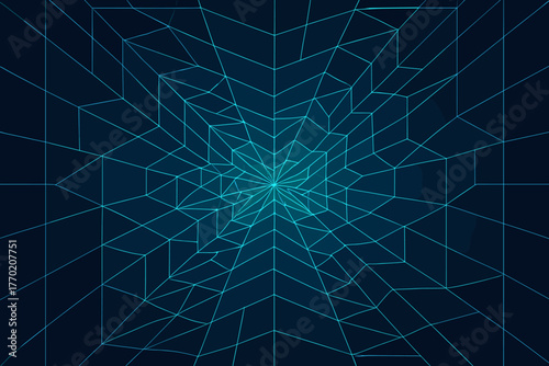 Made geometric shading illustration polyline vector polygonal angular depth twisting grid lines