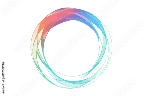 Bands gradient prism glowing circular vector illustration array forming halo refractive radiant