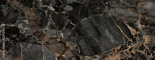 Panel kuchenny z motywem Luxury black marble stone texture with a lot of beige details used for so many purposes such ceramic wall and floor tiles and 3d PBR materials.