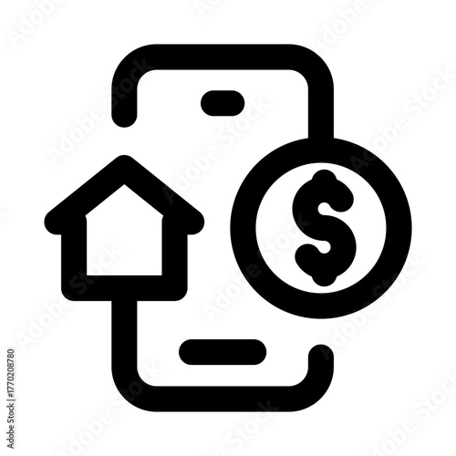 Utility Bill Payment Icon representing smartphone transactions, digital payments, and service management