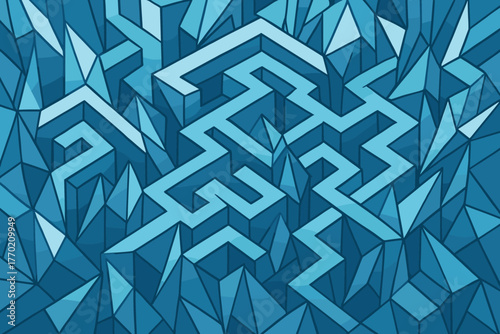 Crystal arranged vector illustration background abstract interconnected polygons geometry geometric sharp crystalline