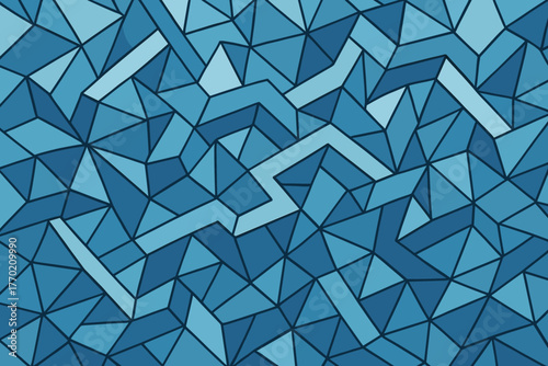 Geometry illustration crystal like vector polygon pathways crystalline maze abstract tiles sharp