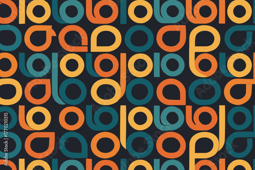 Loop tessellated matrix abstract structures seamless illustration aligned tiling composition format vector