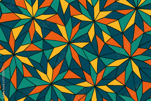 Polygonal from built symmetry abstract vector across repeated geometric illustration tessellation starburst