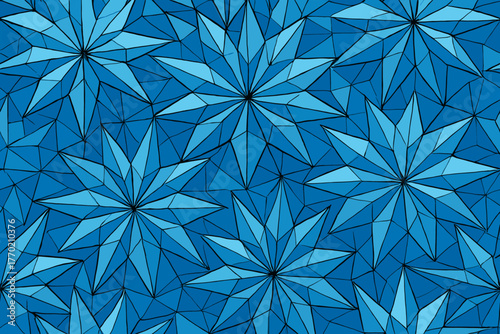 Structures star radiating geometric crystalline pattern faceted repetition vector illustration outward