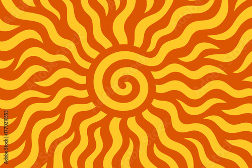 Vector spiraling rays illustration spiral tessellation sun abstract hypnotic pattern curving