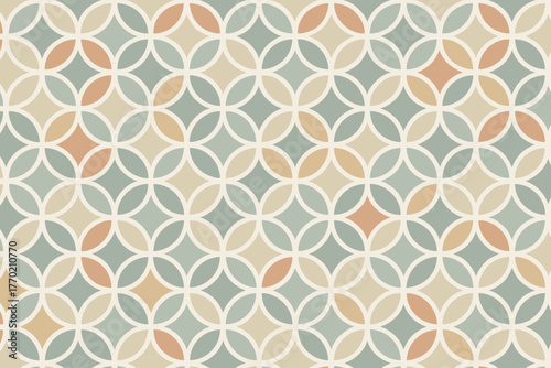 Illustration harmony repeating geometric colors vector muted decorative arranged diamond circle soft