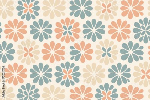 Petalring pattern clusters circular vector illustration fading floral refined subtle featuring petals