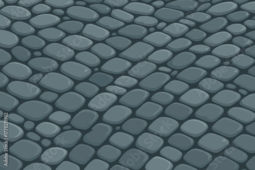 Vector subtle stones surface pathway river light forming stone curved illustration natural