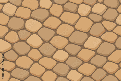 Walkway adding cobblestones composed lighting stone illustration soft warm uneven vector pathway