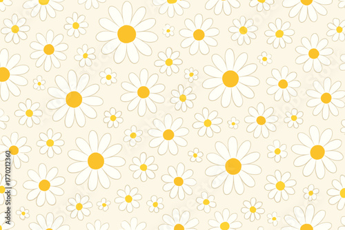 Vector illustration harmony alternating tone visual soft rhythmic adding daisyfield freshness sizes