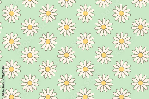 Producing design palette tiling floral pastel spring daisyfield vector fresh illustration minimalist