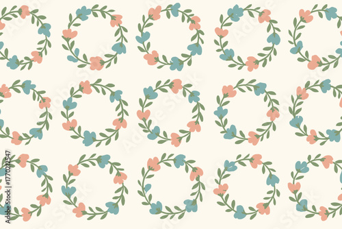 Arranged floral botanical vector grid evenly rings decorative symmetry illustration refined intertwined