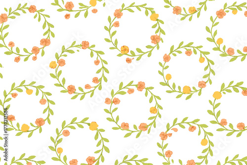 Floral illustration blooming pattern loop radiating charm repetition vector organic continuous artistic