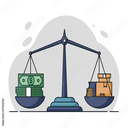 Financial Balance and Business Valuation A Conceptual Illustration of Money, Assets, and Economic Equilibrium on a Scaled Balance