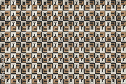 Geometric Tile Pattern Background With Brown, Beige, And Gray Retro Mosaic Texture