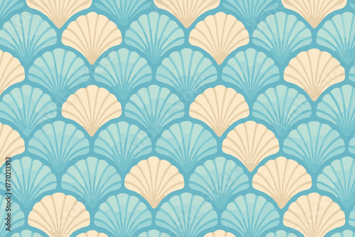 Symmetrical shells shell fan placed gradient pattern soft symmetrically decorative vector illustration