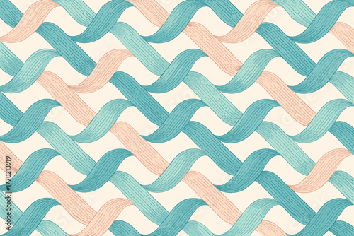 Geometric vector alternating harmony bending illustration thin pattern ribbon made forming