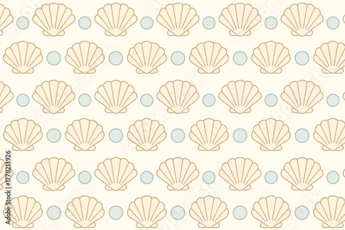 Pearl seamless simplicity coastal outlines bands illustration pattern vector charm shell evoking