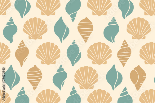 Patterns clean linear alternating seaside geometric sequence visual vector shell arrangement illustration